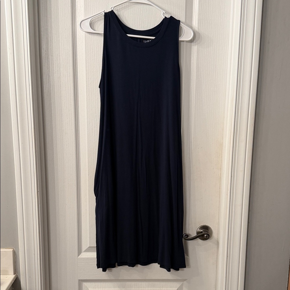 Sleeveless Navy Swing Dress